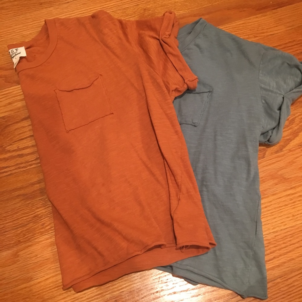 2 Short Sleeve Crop Tops